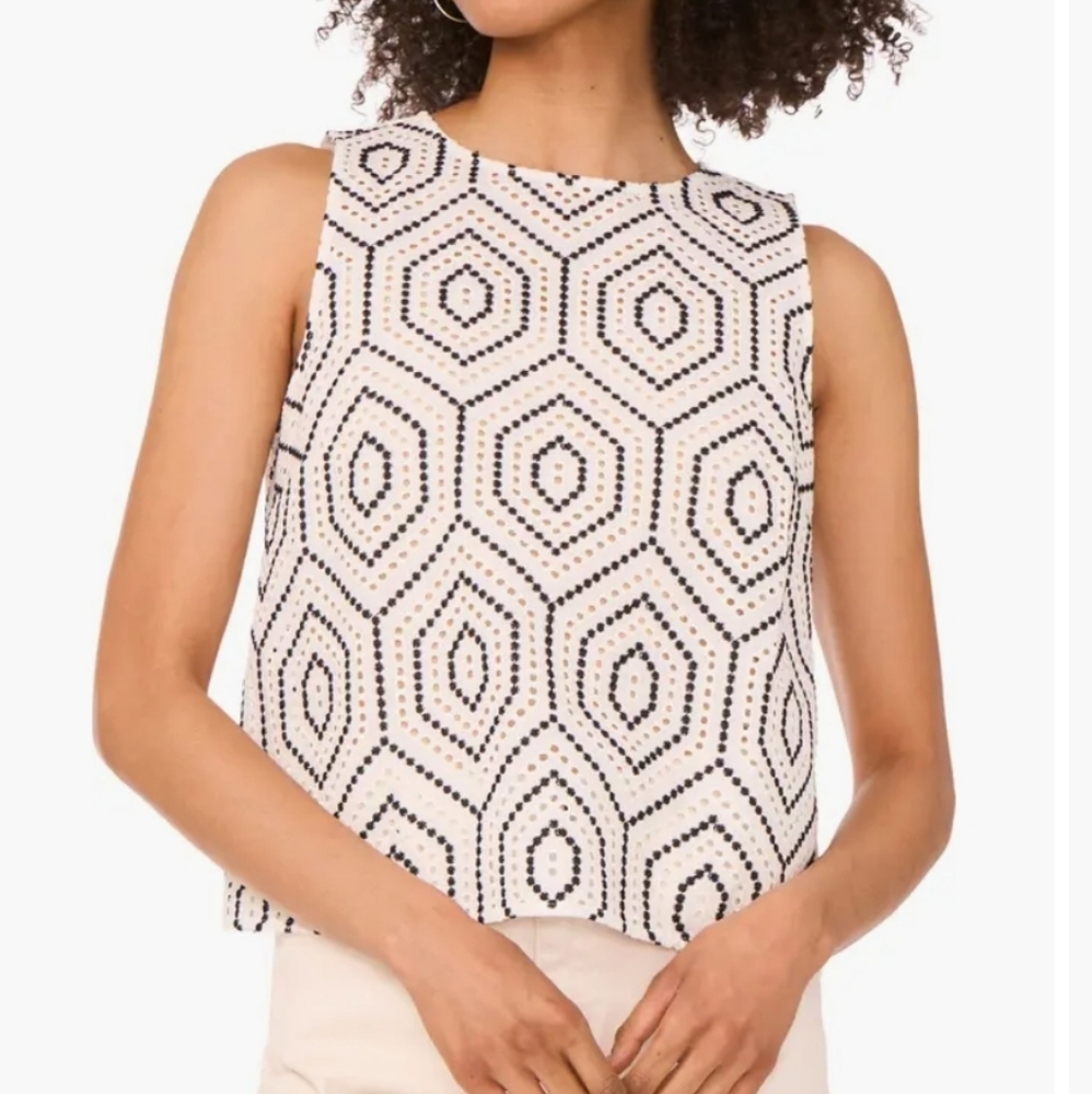1.STATE Geometric Patterned Sleeveless Top • NWOT 🦈
